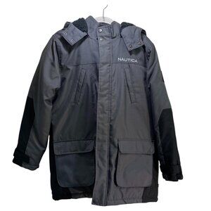 Nautica Water Resistant Ballistic Parka Jacket Winter Coat Mens M Gray Outdoor